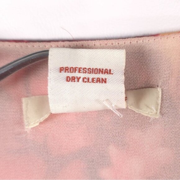 Sundance Women’s 100% SILK Red Mini Dress Floral Watercolor Chiffon Tie Waist 4 - Picture 11 of 11